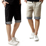 大厂直供包邮 <span class=H>LIHOMME</span>夏薄款男士棉麻亚麻舒适五分休闲中裤 凯蒂