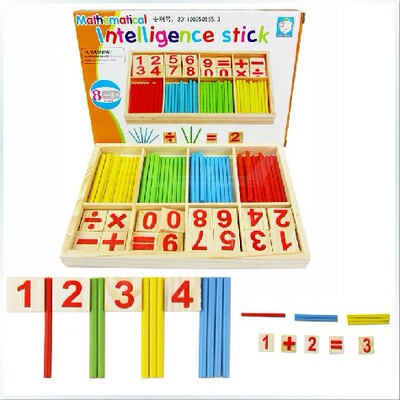 木制儿童益智玩具算数小棒游戏盒数字棒数字游戏盒 260
