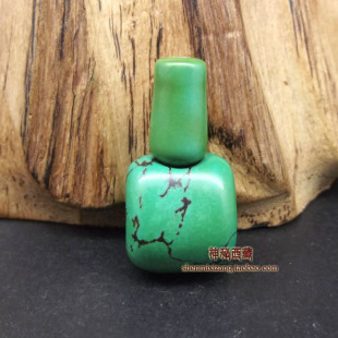  特价 藏式天然绿松石约1.5cm佛头三通 佛珠念珠DIY配件 赠金刚杵