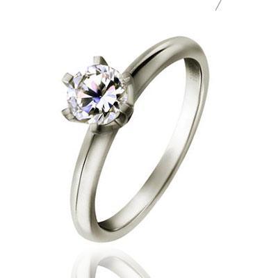 完魅珠宝 18K白金H色50分天然钻石戒指 女款结婚/订婚钻戒 带证书 完魅珠宝 18K白金H色50分天然钻石戒指 女款结婚/订婚钻戒 带证书
