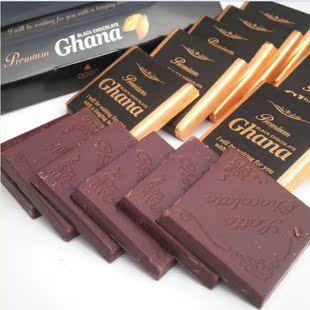  韩国进口食品 乐天加纳纯黑巧克力90g(120)g盒装 18片入 入口即化