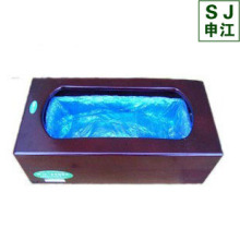 申江SJ-X012第八代钢制机仿红木色芯自动鞋套机一次装50只鞋套