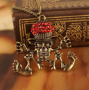 Retro Topper Skull Necklace sweater chainin the Accessories/Fashion Jewelry, Necklace category - from Buy2taobao.com to provide professional Taobao agent buy service