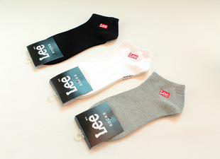 刺绣LEE纯棉时尚运动男士船袜 独立包装纯色男袜子10双包邮-淘宝网