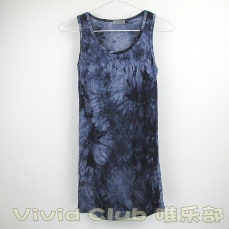 时尚女装夏装扎染工字背女款韩版百搭紧身长款