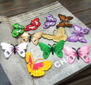 衣服贴花熨烫 蝴蝶布贴 牛仔裤补丁贴 衣服装饰