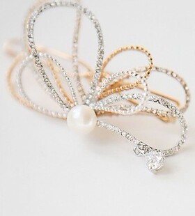 Special offer does not fold! Korea imported heiress temperament Pearl Crystal jiefa Butterfly clip clips