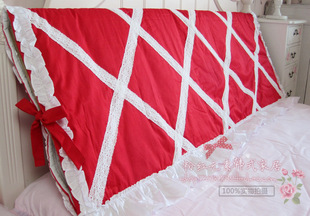 韩式田园风格*时尚婚庆，大红*公主床头套，床头罩加棉