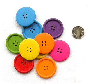 彩色纽扣\/木质钮扣 练习数数 串珠 每包10个