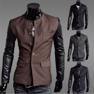  春装新款男士水洗皮夹克时尚休闲立领机车服皮衣男装外套春款
