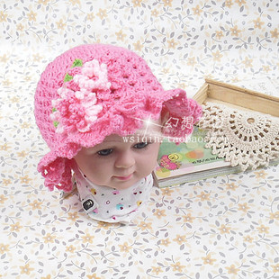 纯手工编织宝宝帽子 韩版 毛线帽 儿童帽子 婴儿