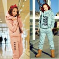 淘金币~2011女冬三件套装字母抓绒加厚棉马甲运动服卫衣