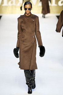 maxmara2010秋冬新款棕色长款羊毛羊绒大衣