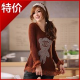 2011冬款贝蕾地 女童中领 <em>圆领毛衣</em> 全棉线衣 