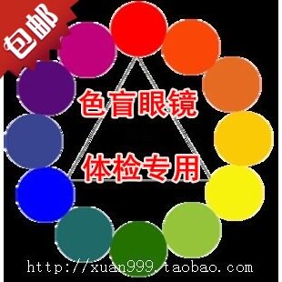 色盲矫正眼镜 针对红绿色盲色弱通用 看色盲色觉检查图体检用眼镜