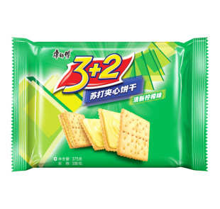  【天猫超市】康师傅3+2苏打夹心清新柠檬味（袋装375g）