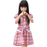 全场五折&品牌童装&经典韩版格子女童连衣裙/儿童夏装/长袖秋装