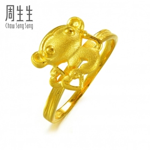  周生生黄金(足金)大眼猴(代代封侯)戒指 真人秀 39048R(计价)