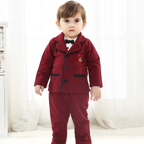 英式婴幼儿衣服一周岁生日装男孩子宝宝套装0