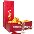 24K黄金玫瑰花（大号）正品 带证书 豪华版配水晶花瓶-情人节礼物