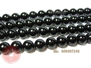  水晶珠子散珠批发 DIY手工饰品材料6-10mm黑碧玺串珠子厂家直销