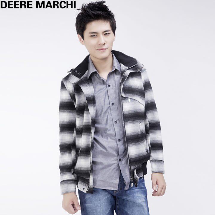 DEERE MARCHI  时尚简约优雅保暖可拆卸帽夹克外套 DM6060