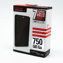 超薄usb3.0防震高速东芝750G移动硬盘黑甲虫加密正品行货特价原装
