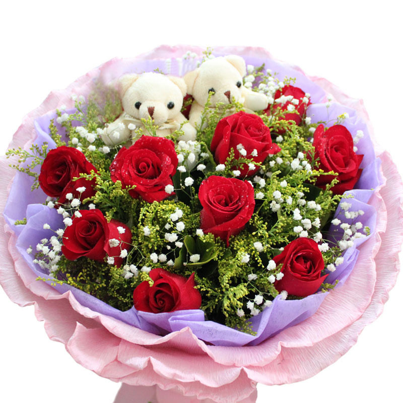 爱尚红玫瑰花束生日鲜花速递全国预订上海送花北京深圳鲜花店送花