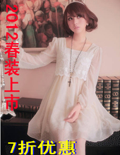 2012春季女装雪纺裙雪纺连衣裙水玉点点连衣裙