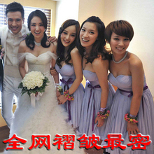 李小璐同款礼服 紫色改良抹胸 雪纺短裙 3层 伴娘装 小礼服 最密