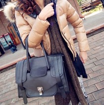 2012韩版新款百搭黑色大包英伦欧美范复古包手提包时尚女包