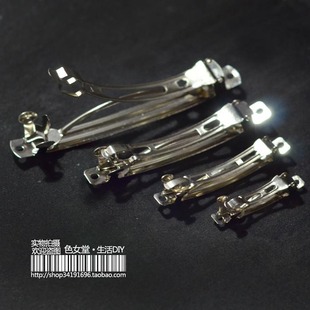  手工DIY配件 发夹发卡 4cm6cm8cm10cm 银色发扣钢夹一字夹弹簧夹