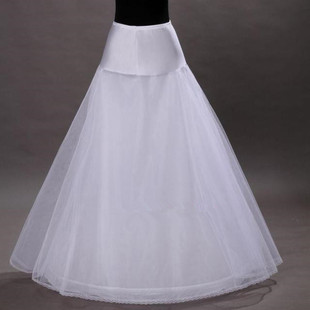 单钢圈(单钢圈)弹力束腰，a字摆裙撑婚纱礼服，表演出用双层硬纱衬裙外贸质量