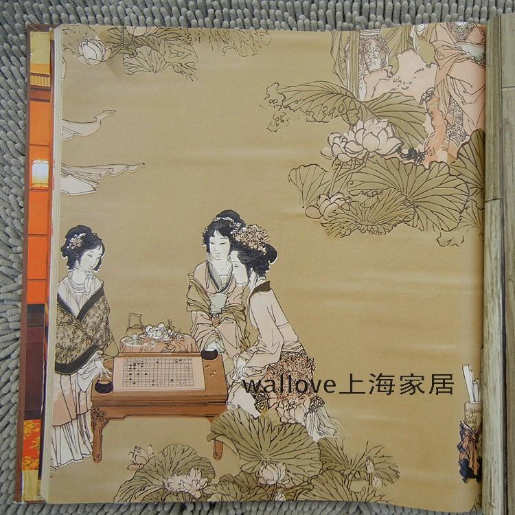 Chinese classical wallpaper Ladies Ladies Chess wallpaper Maid decorate wallpaper Background wallin the Decoration main material , Wallpaper , PVC Wallpaper category - from Buy2taobao.com to provide professional Taobao agent buy service