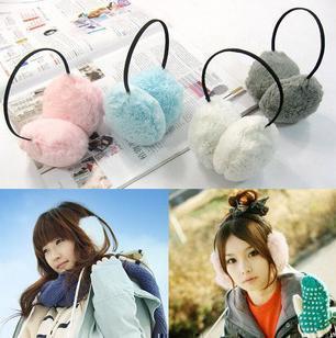 Korea women cute fluffy ear covers faux rabbit fur on  ear cover ear cover ear warmer