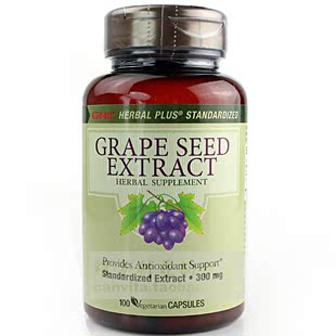  预售限购美国代购 GNC 葡萄籽胶囊300mg*100粒抗衰老抗氧化过敏