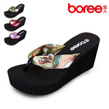 boree/宝人 高跟拖鞋坡跟鞋凉鞋女鞋凉拖鞋女拖鞋夹脚包邮正品
