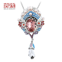 molie莫莉 毛衣链 长款 中国风施华洛世奇水晶脸谱项链  女 礼物