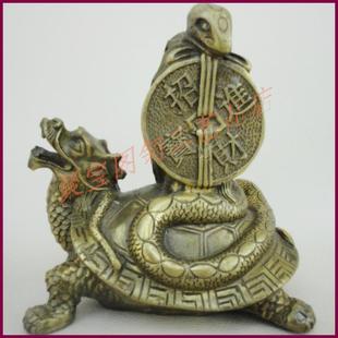 铜器 开光纯铜龟上蛇 玄武 铜器 铜雕 工艺品摆