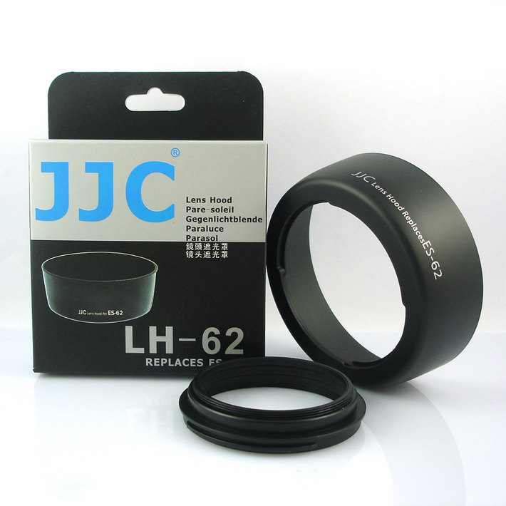 JJC品牌 ES-62 两段式遮光罩 佳能50mm f/1.8 II 50 1.8 可反装
