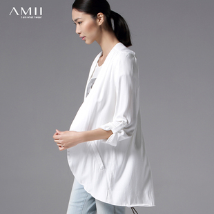 【图】AMII品牌2014春装新品中长款薄外套女