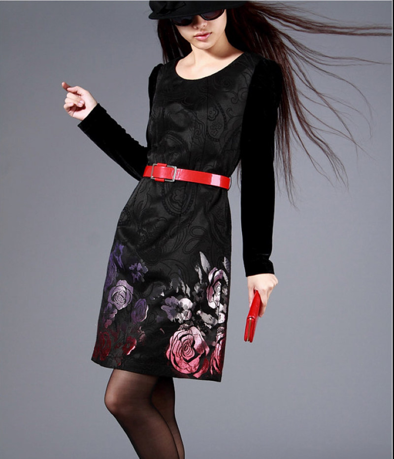 2012春装新款 <span class=H>三彩</span>风 专柜 正品 韩版女装 圆领 连衣裙 女 春季