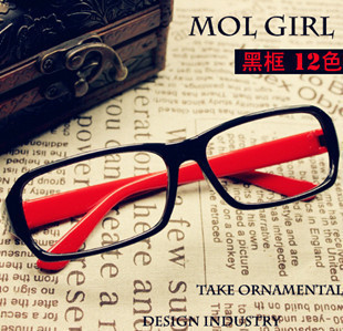 复古黑框豹纹眼睛框...