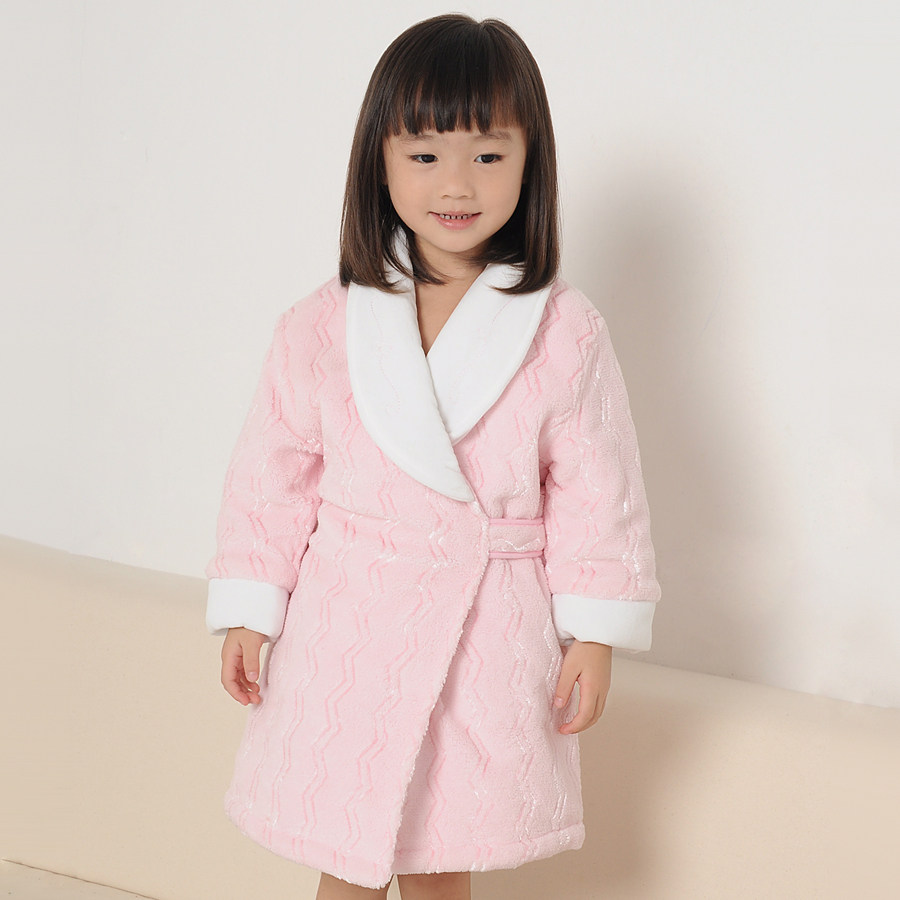 品牌秋冬装<em>孩子儿童加厚睡袍睡衣</em>女孩女大童浴