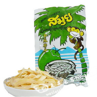  泰国苏梅samui 香酥椰子片 烤椰子片 40g 绿猴子装