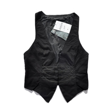 海外订单 欧美复古中性风 燕尾黑色女款西装马甲/马夹