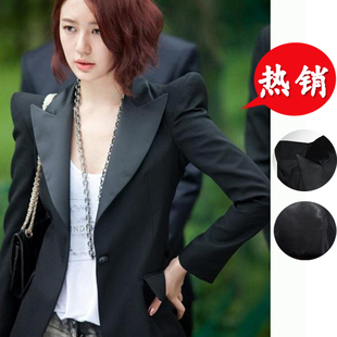  女式春夏季小西服韩版女士耸肩外套垫肩秋装新黑色大码小西装特价
