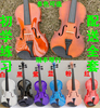 初学者成人儿童小提琴白色粉色蓝色，小提琴44到116型号齐配全套