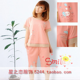 睡衣女短袖短裤睡衣女士蒲公英可爱日系夏天睡衣家居服女春秋套装