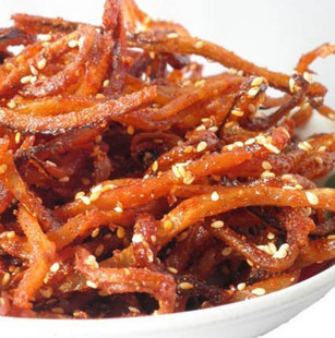  味滋源 美味海鲜 小吃蜜汁香辣芝麻鱿鱼丝/孜然香辣 鱿鱼条250g